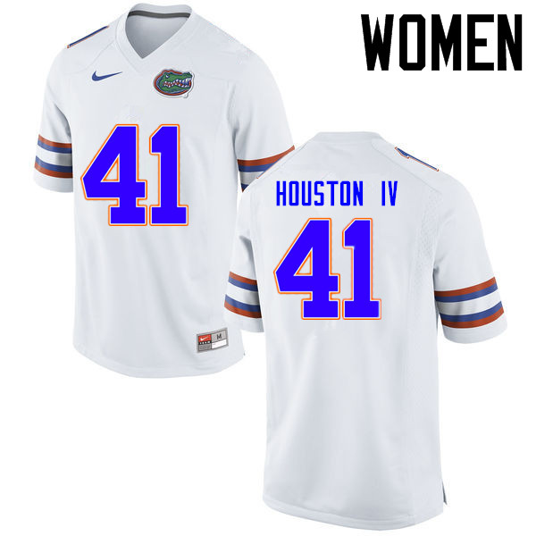 Women Florida Gators #41 James Houston IV College Football Jerseys Sale-White